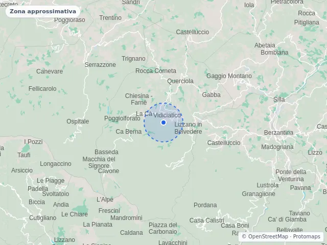 Mappa di Lizzano in Belvedere, Bologna