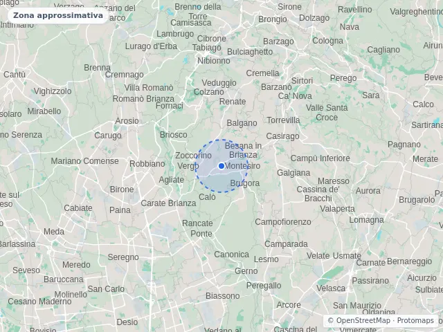 Mappa di Besana in Brianza, Monza e della Brianza
