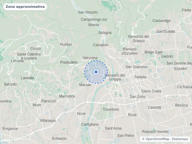 Mappa di Bassano del Grappa, Vicenza