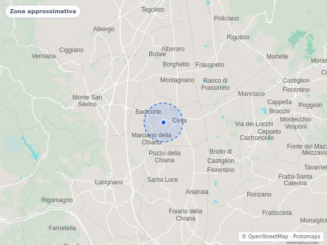 Mappa di Marciano della Chiana, Arezzo